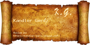 Kandler Gerő névjegykártya